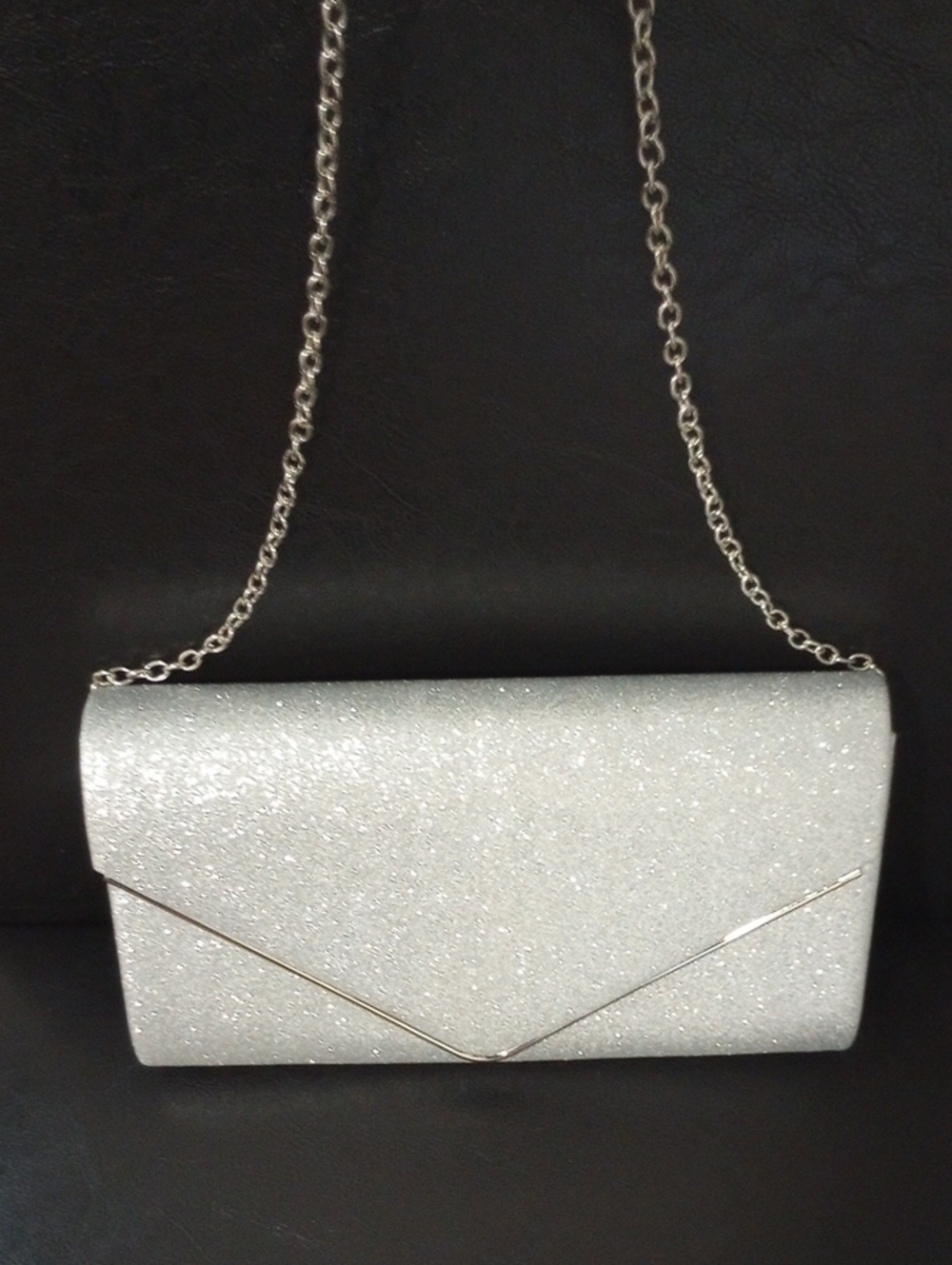 NWOT Silver Envelope Crossbody Bag Convertible Clutch
